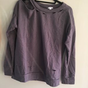 Purple ripped sweater